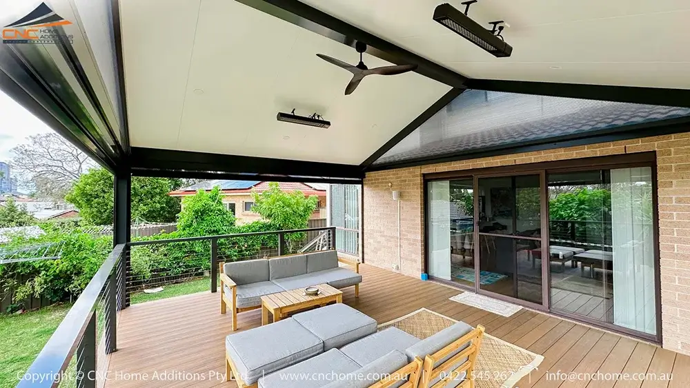 image1 Insulated Gable Patio Awiing with Fan Downlights in Westmead copy